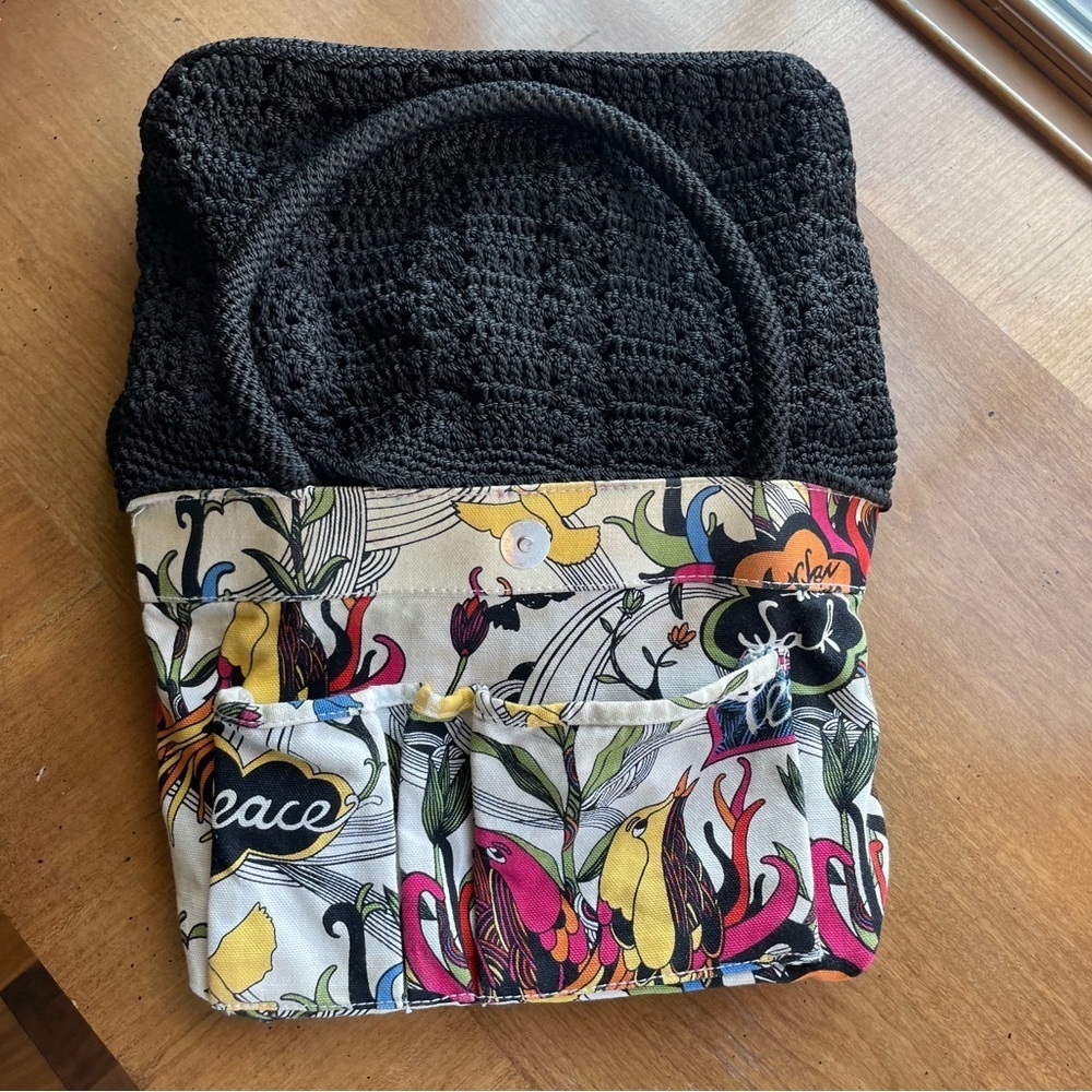 The Sak Black Crochet Woven Macrame Shoulder Bag - Picture 5 of 12